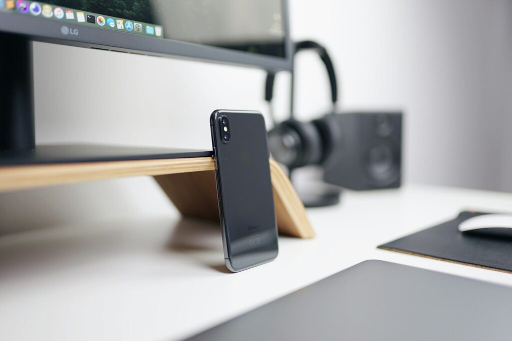 wooden monitor stand
